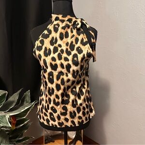SHEIN Leopard Print Halter Blouse | Size Small
